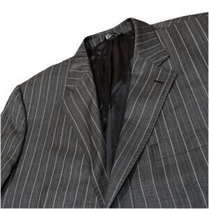 Ermenegildo Zegna Italy Made Brown Pinstripe Wool Silk Blazer 44 Tag 23.5”Across